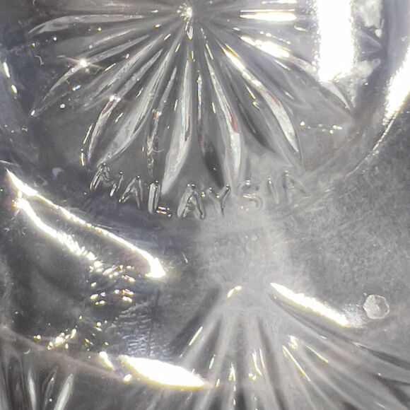 VTG KIG Malaysia Clear Glass Dish Bowl Depression Style Candy Nut Lid Set Of 2 - Picture 5 of 14